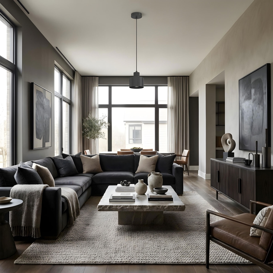 Lustre suspenso PARKLA 1xE27/15W/230V, preto