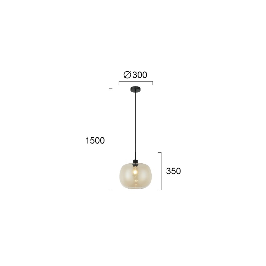 Lustre suspenso por cabo ALAN 1xE27/40W/230V bege fumado/preto