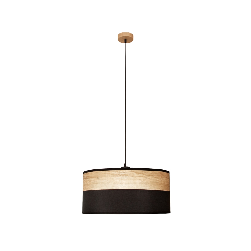 Lustre suspenso por cabo ALBA 1x E27/15W/230V Ø 45 cm preto/castanho