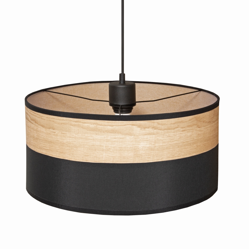 Lustre suspenso por cabo ALBA 1x E27/15W/230V Ø 45 cm preto/castanho