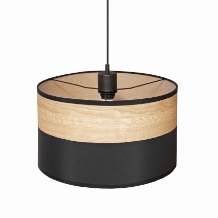 Lustre suspenso por cabo ALBA 1xE27/15W/230V, diâmetro 25 cm, preto/castanho