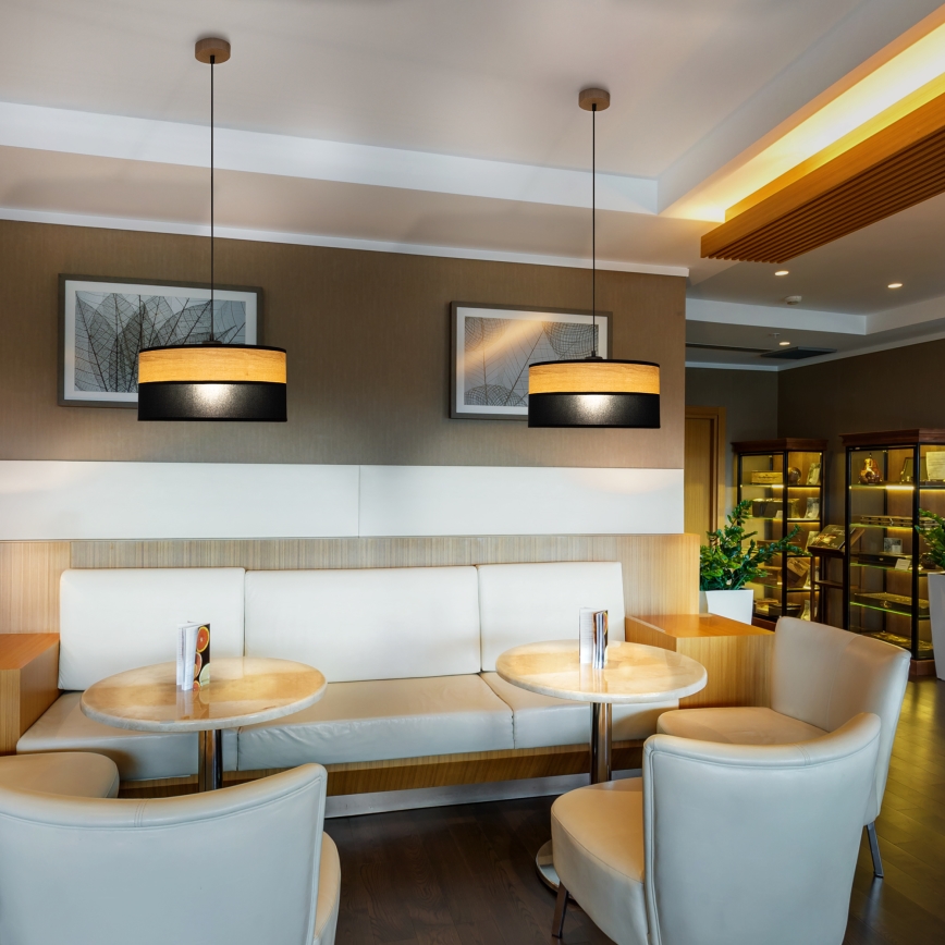 Lustre suspenso por cabo ALBA 1xE27/15W/230V Ø 40 cm preto/marrom