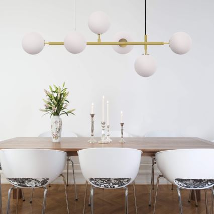 Lustre suspenso por cabo ALISA 6xE14/40W/230V dourado