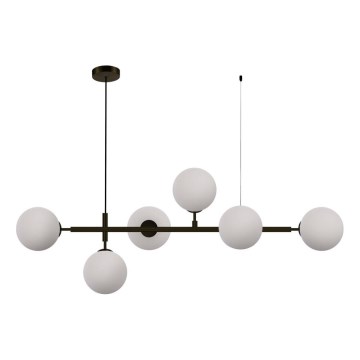 Lustre suspenso por cabo ALISA, 6xE14/40W/230V, preto