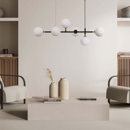 Lustre suspenso por cabo ALISA, 6xE14/40W/230V, preto