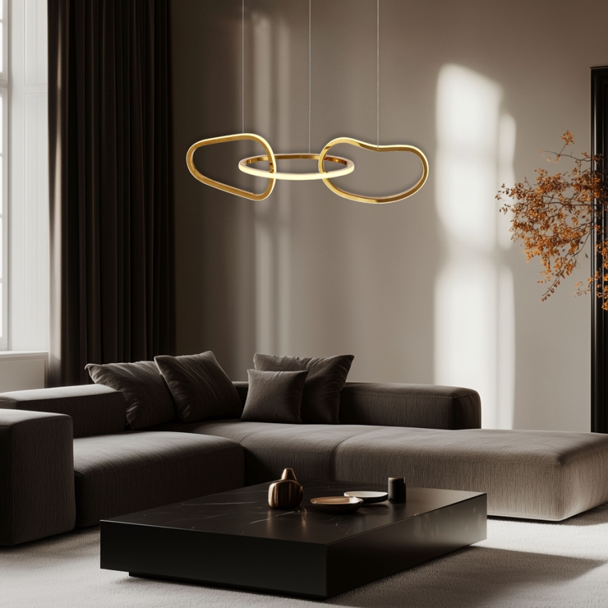 Lustre suspenso por cabo ANNELI LED/30W/230V 80 cm dourado