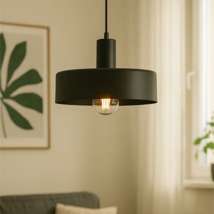 Lustre suspenso por cabo ARCANE 1xE27/60W/230V preto