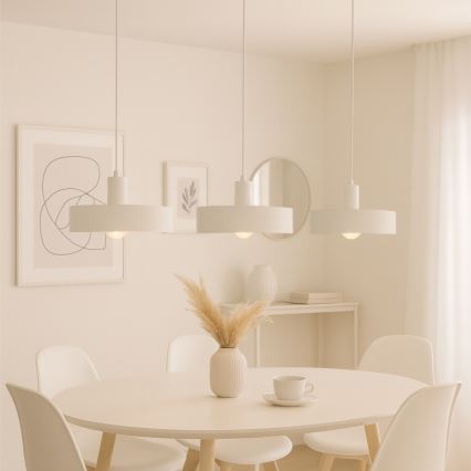 Lustre suspenso por cabo ARCANE 3xE27/60W/230V branco