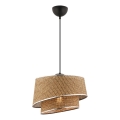 Lustre suspenso por cabo BARETTE 1xE27/60W/230V castanho/cromado brilhante
