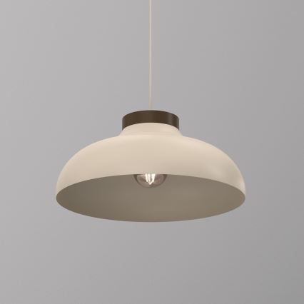 Lustre suspenso por cabo BASCA 1xE27/15W/230V bege/castanho