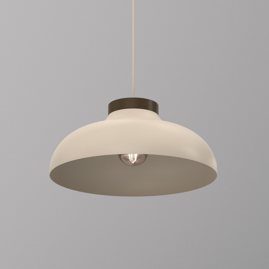 Lustre suspenso por cabo BASCA 1xE27/15W/230V bege/castanho