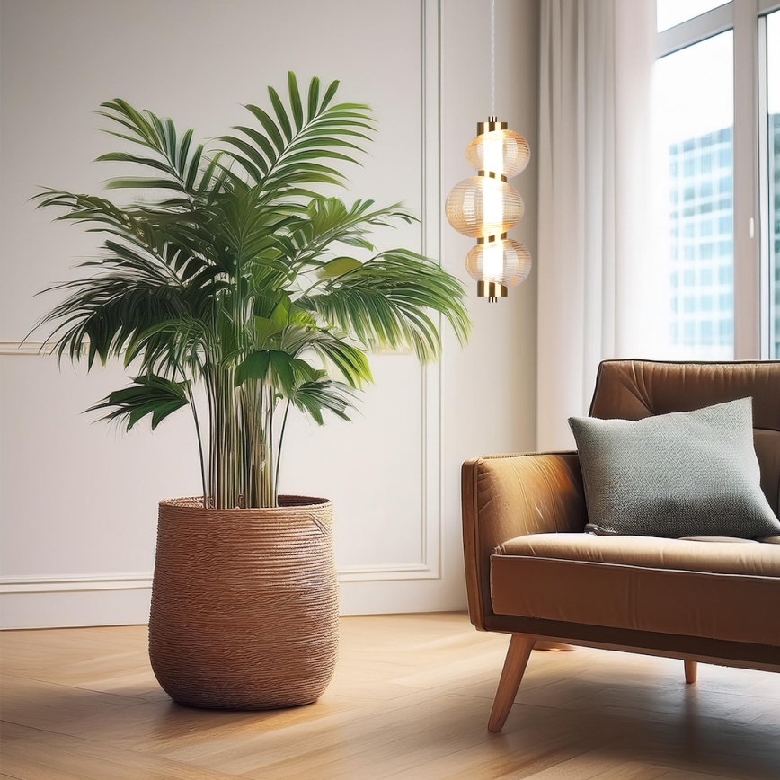 Lustre suspenso por cabo BOLLA LED/12W/230V Ø16 cm dourado/bege fumê
