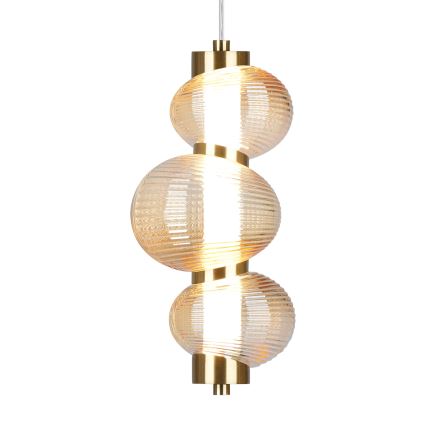 Lustre suspenso por cabo BOLLA LED/12W/230V Ø16 cm dourado/bege fumê
