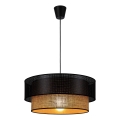 Lustre suspenso por cabo BORHO 1xE27/60W/230V diâmetro 40 cm preto/juta