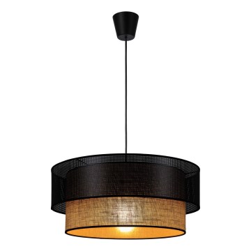 Lustre suspenso por cabo BORHO 1xE27/60W/230V diâmetro 40 cm preto/juta