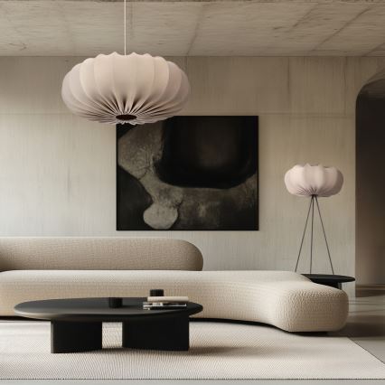 Lustre suspenso por cabo CAFEE 1xE27/40W/230V, diâmetro 66 cm, bege