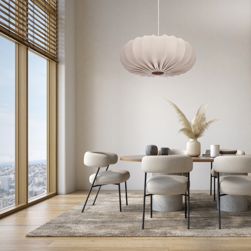 Lustre suspenso por cabo CAFEE 1xE27/40W/230V, diâmetro 66 cm, bege