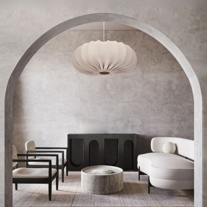 Lustre suspenso por cabo CAFEE 1xE27/40W/230V, diâmetro 66 cm, bege