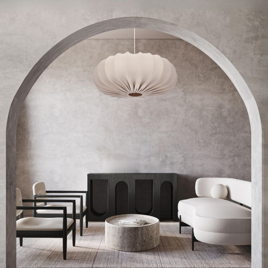 Lustre suspenso por cabo CAFEE 1xE27/40W/230V, diâmetro 66 cm, bege