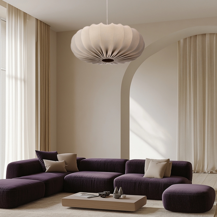 Lustre suspenso por cabo CAFEE 1xE27/40W/230V, diâmetro 66 cm, bege