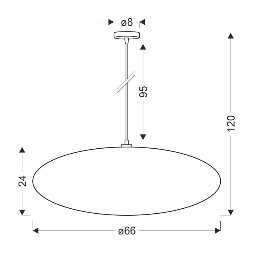 Lustre suspenso por cabo CAFEE 1xE27/40W/230V, diâmetro 66 cm, bege