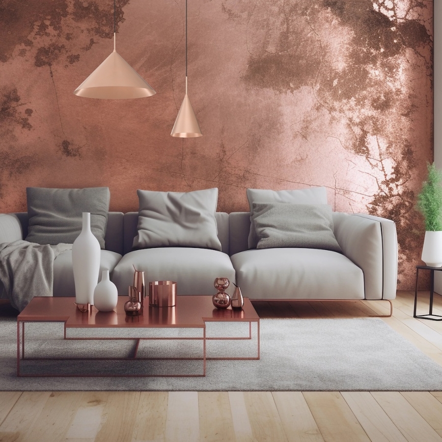 Lustre suspenso por cabo CAPITAL 1xGX53/15W/230V, diâmetro 46 cm, ouro rosé