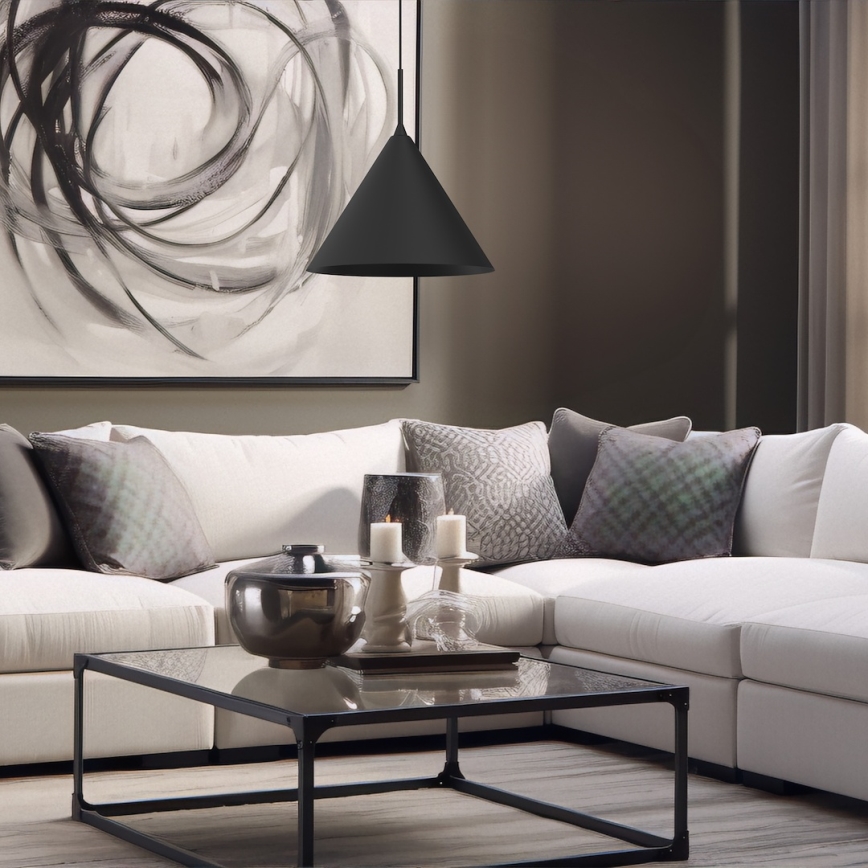 Lustre suspenso por cabo CAPITAL 1xGX53/15W/230V, Ø 32 cm, preto