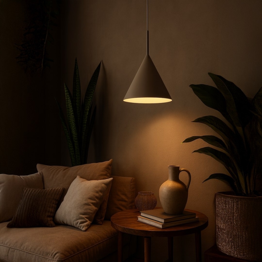 Lustre suspenso por cabo CAPITAL 1xGX53/15W/230V Ø 32 cm taupe