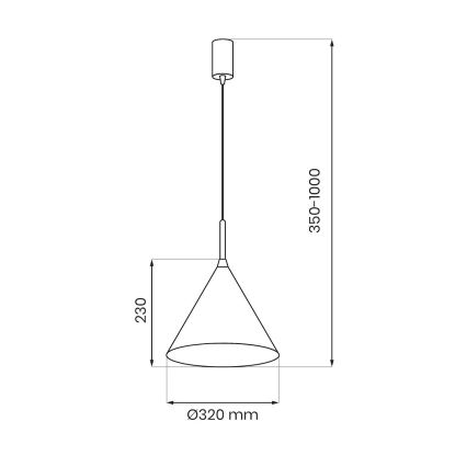 Lustre suspenso por cabo CAPITAL 1xGX53/15W/230V Ø 32 cm taupe