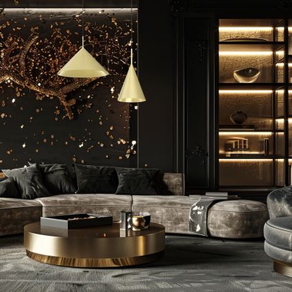 Lustre suspenso por cabo CAPITAL 1xGX53/15W/230V Ø 46 cm dourado