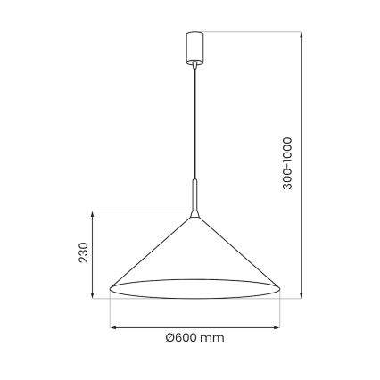 Lustre suspenso por cabo CAPITAL 1xGX53/15W/230V Ø 60 cm branco