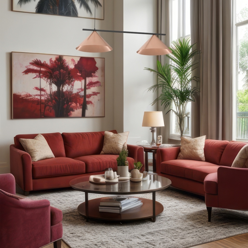 Lustre suspenso por cabo CAPITAL 2xGX53/15W/230V ouro rosé