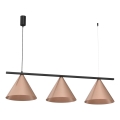 Lustre suspenso por cabo CAPITAL 3xGX53/15W/230V ouro rosa