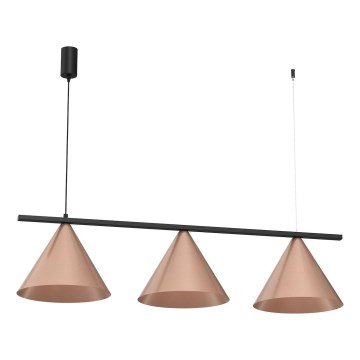 Lustre suspenso por cabo CAPITAL 3xGX53/15W/230V ouro rosa