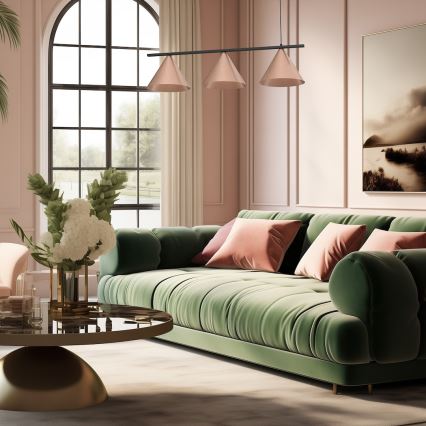 Lustre suspenso por cabo CAPITAL 3xGX53/15W/230V ouro rosa