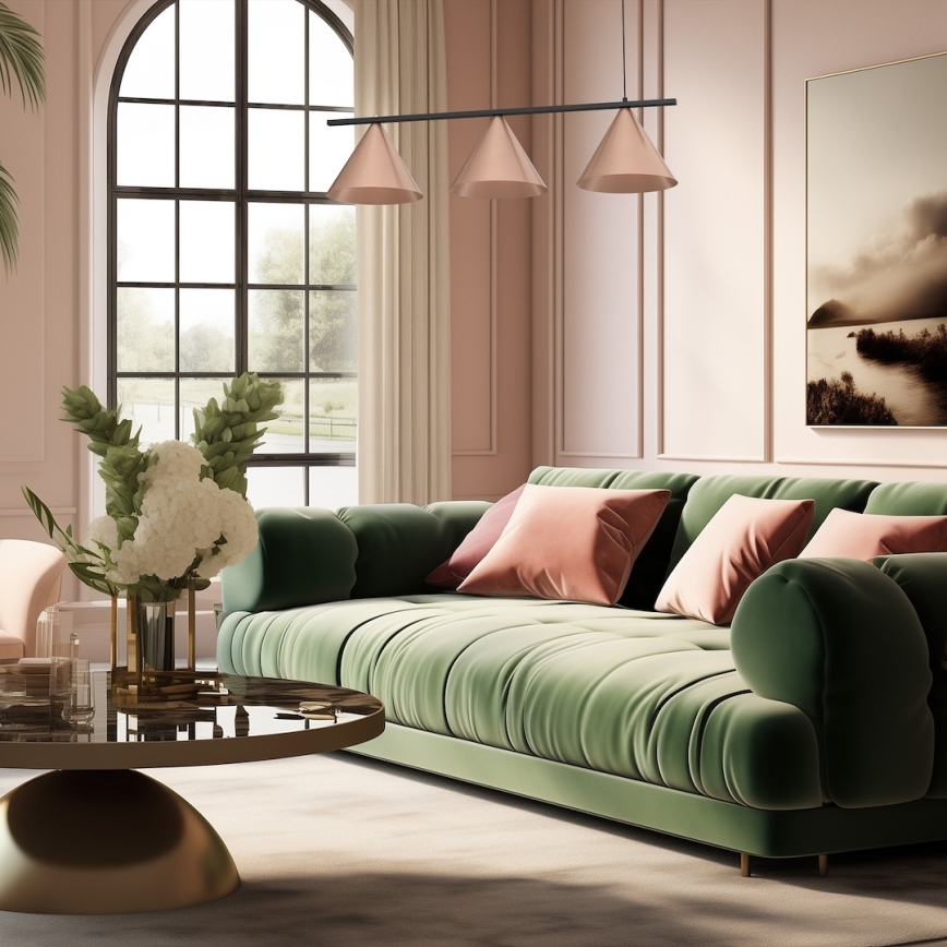 Lustre suspenso por cabo CAPITAL 3xGX53/15W/230V ouro rosa