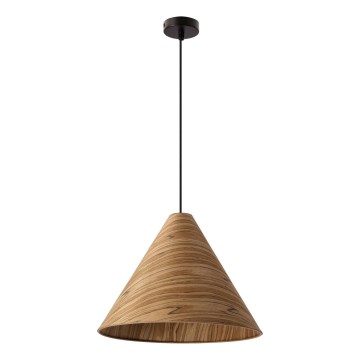 Lustre suspenso por cabo CONO 1xE27/40W/230V, folheado em carvalho