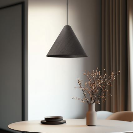 Lustre suspenso por cabo CONO 1xE27/40W/230V, folheado em ébano