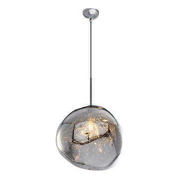 Lustre suspenso por cabo CRUMPLED 1xE27/24W/230V, Ø 36 cm, fumê