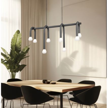Lustre suspenso por cabo DELORI 8xG9/28W/230V preto