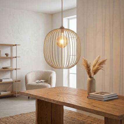 Lustre suspenso por cabo DESTELLO 1xE27/15W/230V Ø 33 cm bege