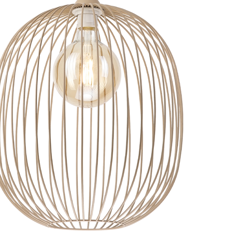 Lustre suspenso por cabo DESTELLO 1xE27/15W/230V Ø 33 cm bege