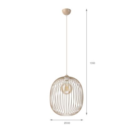 Lustre suspenso por cabo DESTELLO 1xE27/15W/230V Ø 33 cm bege