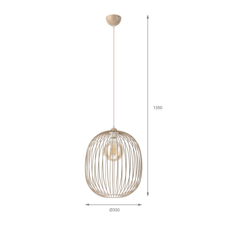 Lustre suspenso por cabo DESTELLO 1xE27/15W/230V Ø 33 cm bege