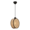 Lustre suspenso por cabo DRUM 1xE27/60W/230V castanho/preto