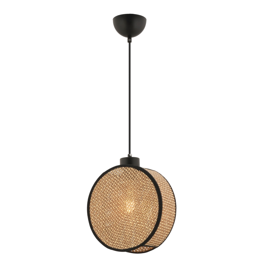 Lustre suspenso por cabo DRUM 1xE27/60W/230V castanho/preto