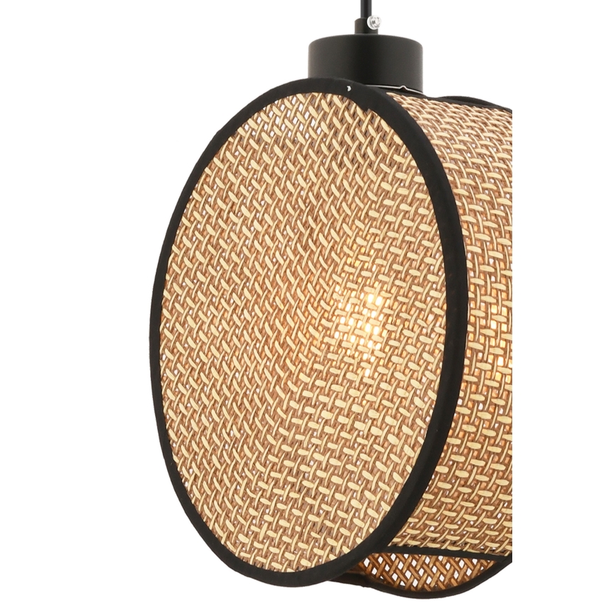 Lustre suspenso por cabo DRUM 1xE27/60W/230V castanho/preto