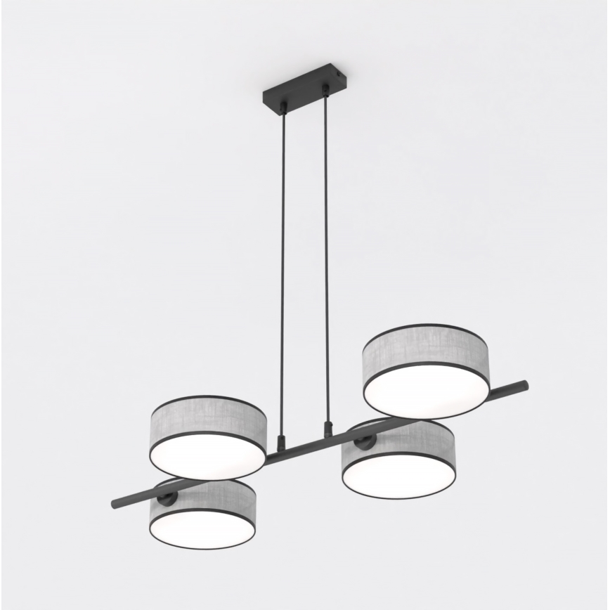 Lustre suspenso por cabo DRUMZ 4xE14/10W/230V cinzento