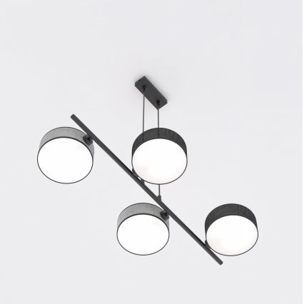 Lustre suspenso por cabo DRUMZ 4xE14/10W/230V preto/cinza