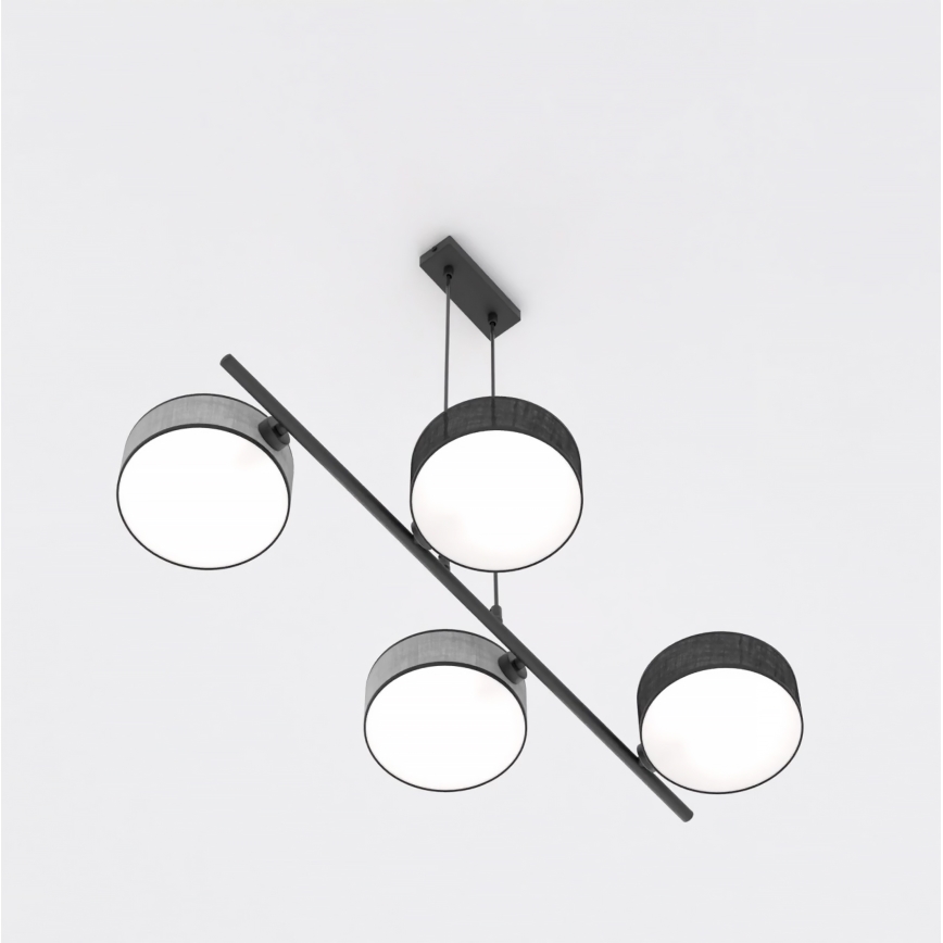 Lustre suspenso por cabo DRUMZ 4xE14/10W/230V preto/cinza